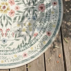 Vintage Gartenteppich Rund - Luana Grün
