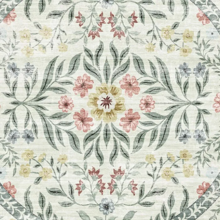 Vintage Gartenteppich Rund - Luana Grün