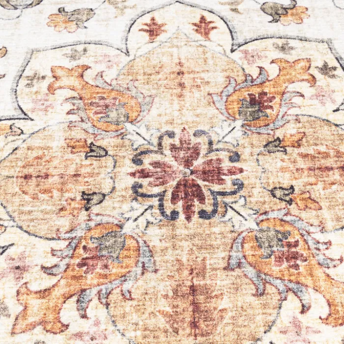 Vintage Gartenteppich Rund - Santo Mandala Terrakotta