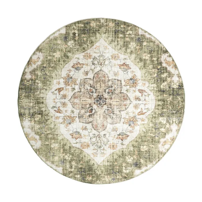 Vintage Gartenteppich Rund - Santo Mandala Grün