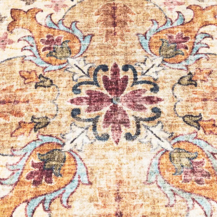 Vintage Gartenteppich Rund - Santo Mandala Hellblau