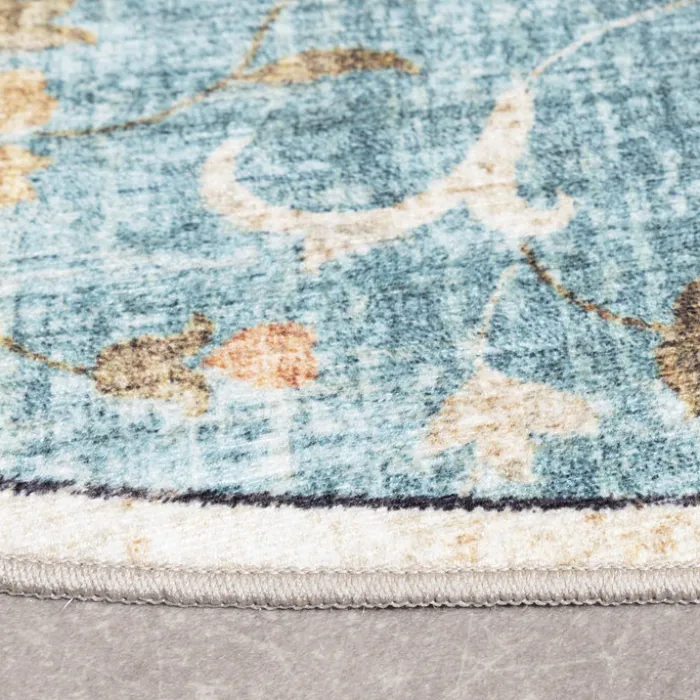 Vintage Gartenteppich Rund - Santo Mandala Hellblau