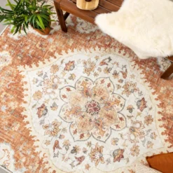 Vintage Gartenteppich - Santo Mandala Terrakotta