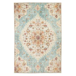 Vintage Gartenteppich - Santo Mandala Hellblau