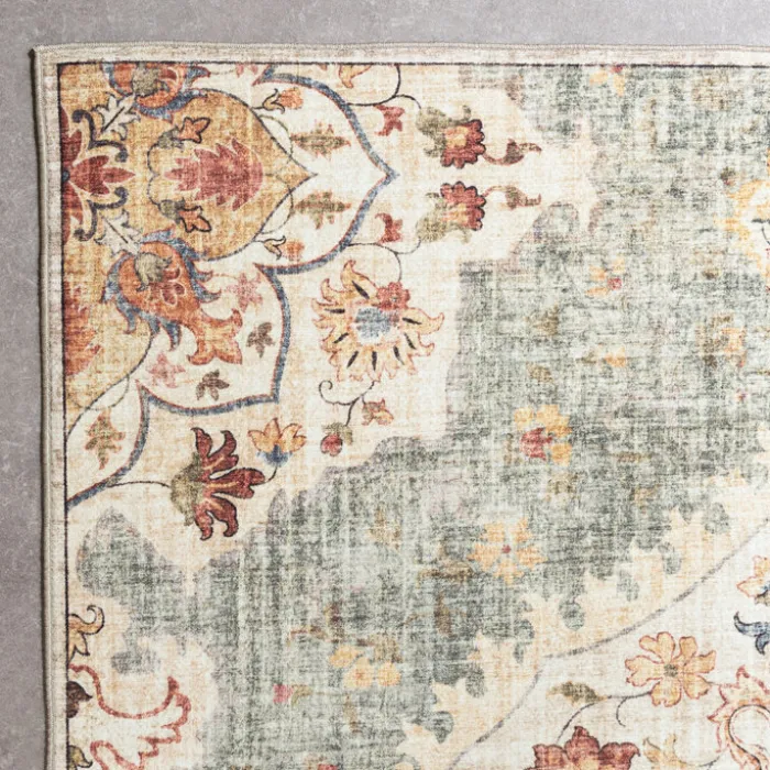 Vintage Gartenteppich - Santo Mandala Olivgrün