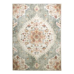 Vintage Gartenteppich - Santo Mandala Olivgrün