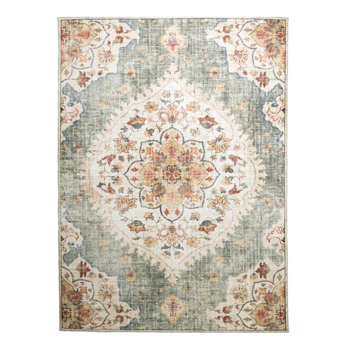 Vintage Gartenteppich - Santo Mandala Olivgrün