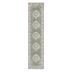 Vintage Läufer - Spring Medaillon Grün Creme