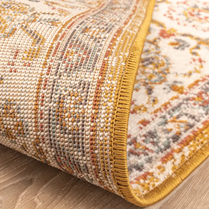 Vintage Teppich - Thirza Medaillon Ockergelb Bunt