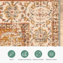 Vintage Teppich - Thirza Medaillon Hellblau Bunt