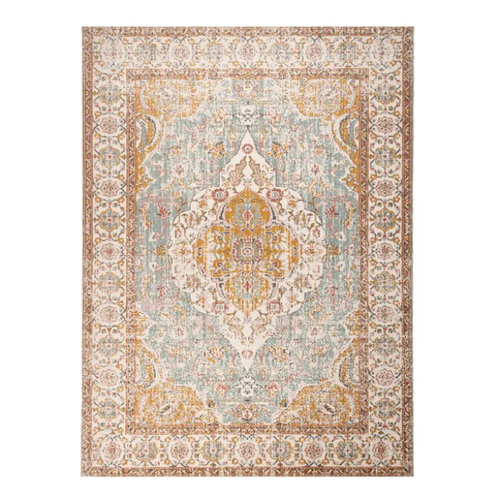 Vintage Teppich - Thirza Medaillon Hellblau Bunt