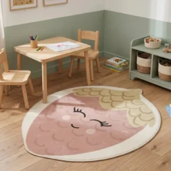 Waschbarer Kinderteppich - Berry Erdbeere Rosa