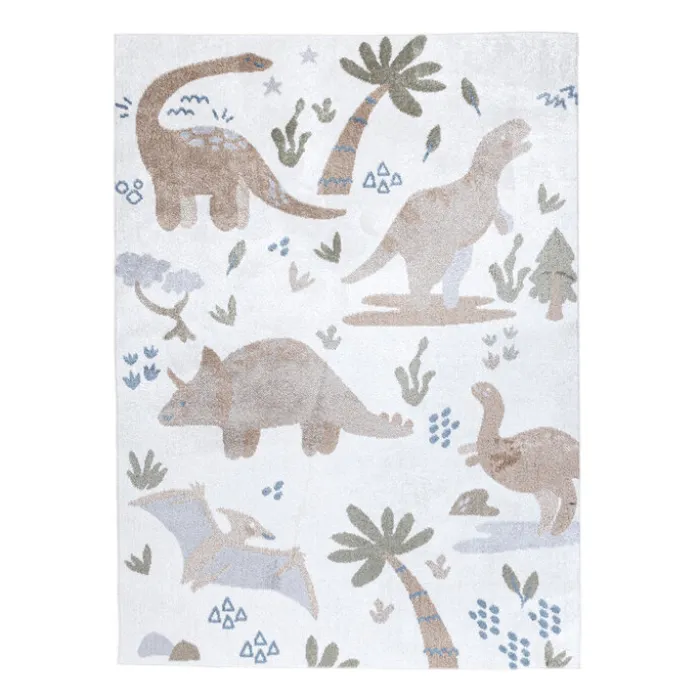 Waschbarer Kinderteppich - Mace Dino Creme