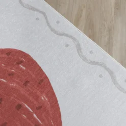 Waschbarer Kinderteppich - Mick Erdbeere Rot