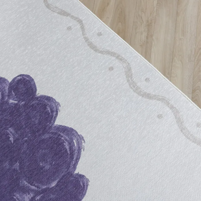 Waschbarer Kinderteppich - Mick Traube Violett