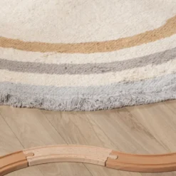 Waschbarer Kinderteppich Oval - Milo Grau