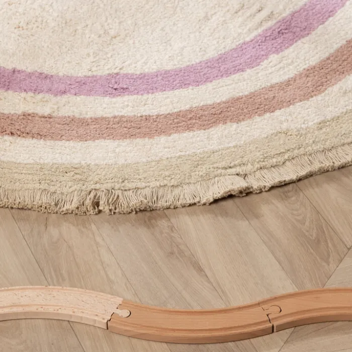 Waschbarer Kinderteppich Oval - Milo Rosa