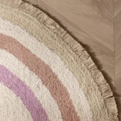 Waschbarer Kinderteppich Oval - Milo Rosa