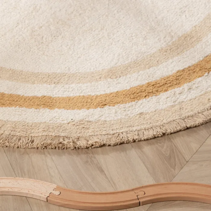 Waschbarer Kinderteppich Oval - Milo Beige