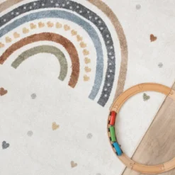 Waschbarer Kinderteppich - Ravi Rainbow Bunt