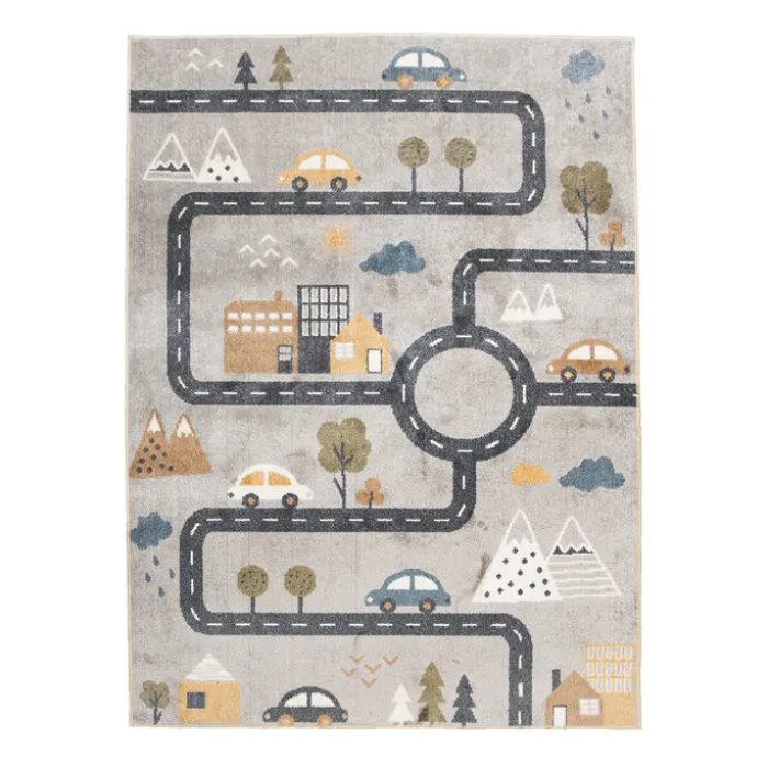 Waschbarer Kinderteppich - Ravi Road Bunt