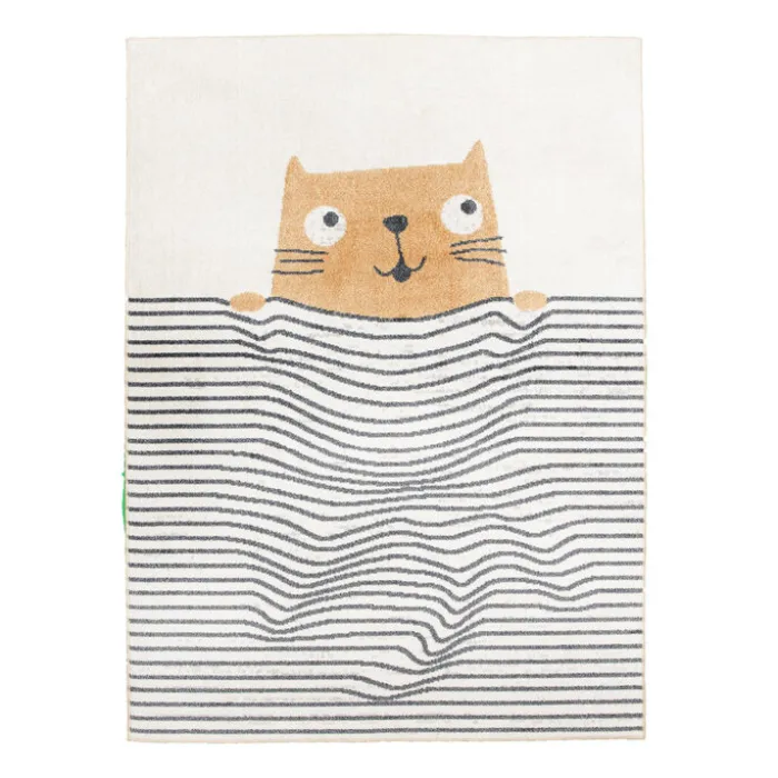 Waschbarer Kinderteppich - Ravi Cat Bunt