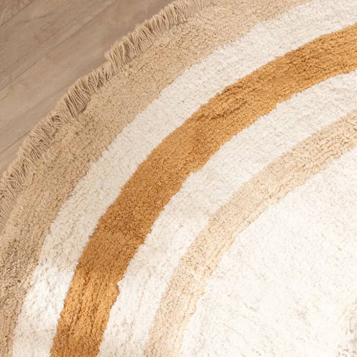 Waschbarer Kinderteppich Rund - Milo Beige