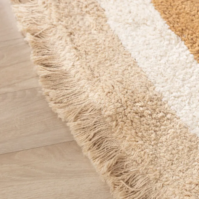 Waschbarer Kinderteppich Rund - Milo Beige
