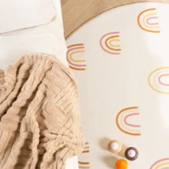 Waschbarer Kinderteppich Rund - Evi Rainbow Bunt