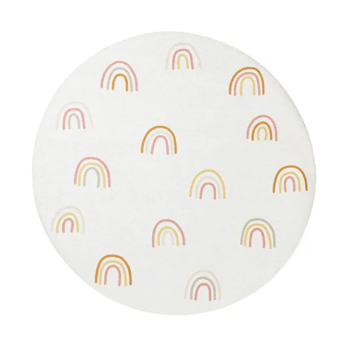 Waschbarer Kinderteppich Rund - Evi Rainbow Bunt