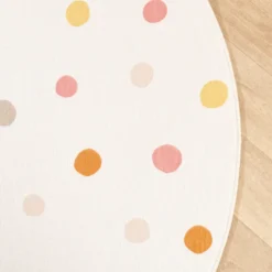 Waschbarer Kinderteppich Rund - Evi Confetti Bunt