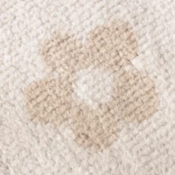Waschbarer Kinderteppich Rund - Moos Flower Creme
