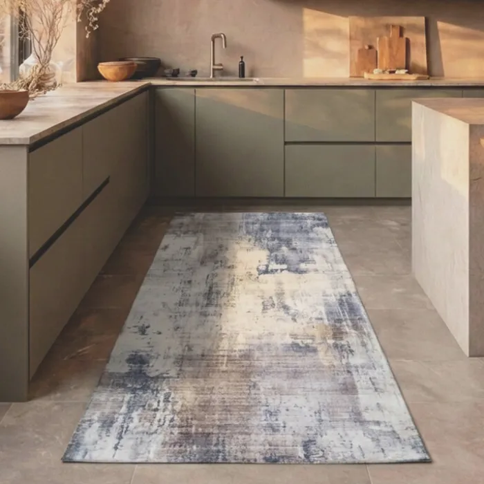 Waschbarer Läufer - Domingo Grunge Taupe Creme