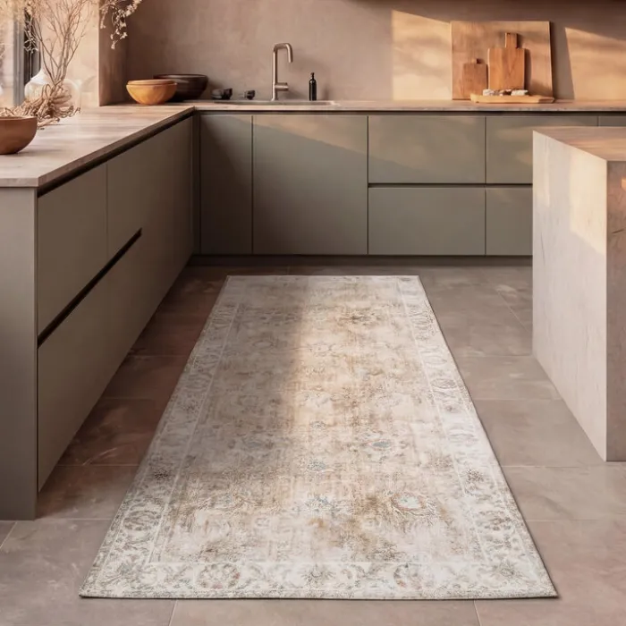 Waschbarer Läufer - Domingo Oriental Beige