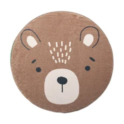Waschbarer Spielteppich Rund - Sammy Bear Braun