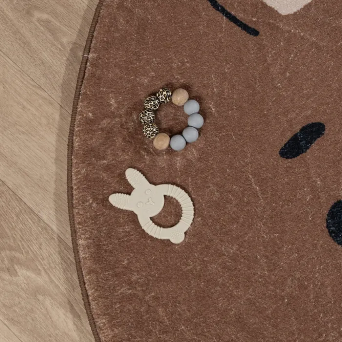 Waschbarer Spielteppich Rund - Sammy Bear Braun