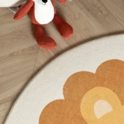 Waschbarer Spielteppich Rund - Sammy Lion Braun