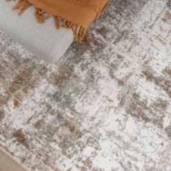 Waschbarer Teppich Abstrakt - Misha Grunge Creme Braun