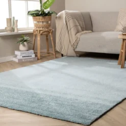 Waschbarer Teppich - Clean Hellblau