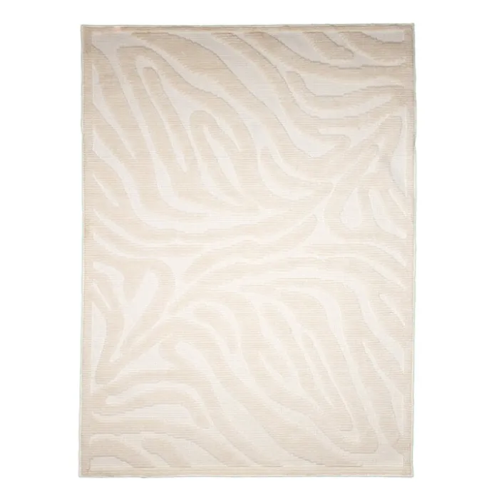 Waschbarer Teppich - Dunya Zebra Weiß