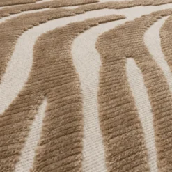 Waschbarer Teppich - Dunya Zebra Beige Weiß