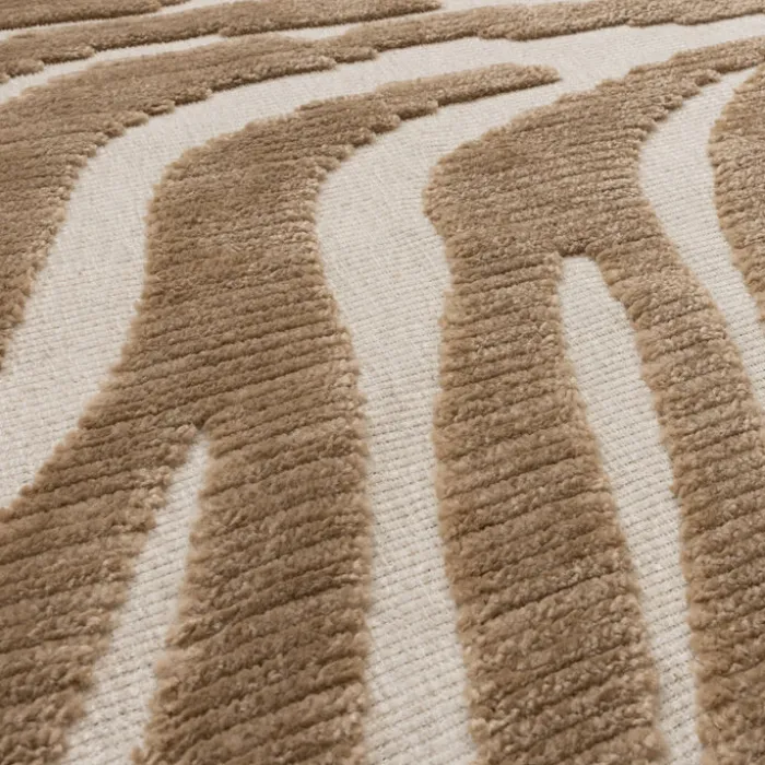 Waschbarer Teppich - Dunya Zebra Beige Weiß