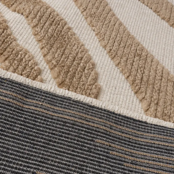 Waschbarer Teppich - Dunya Zebra Beige Weiß