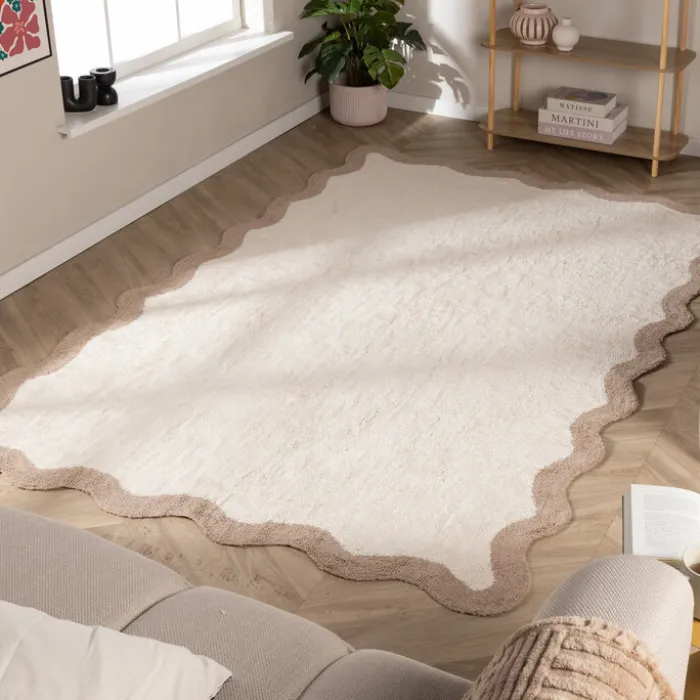 Waschbarer Teppich - Hazy Beige Creme