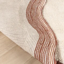 Waschbarer Teppich - Hazy Braun Creme