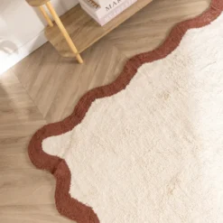 Waschbarer Teppich - Hazy Braun Creme