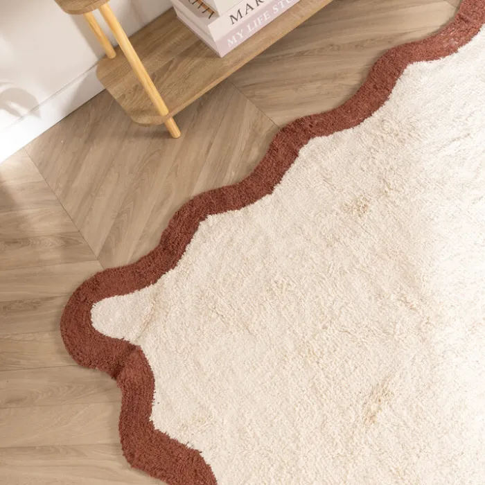 Waschbarer Teppich - Hazy Braun Creme