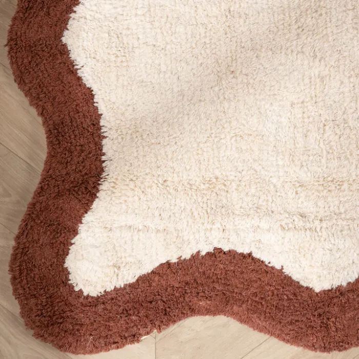 Waschbarer Teppich - Hazy Braun Creme