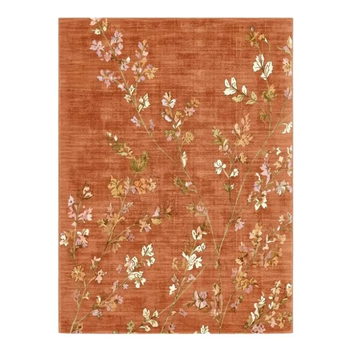 Waschbarer Teppich - Misty Floral Terrakotta