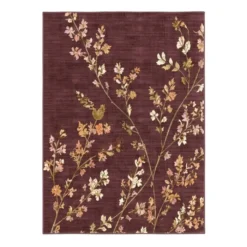 Waschbarer Teppich - Misty Floral Braun